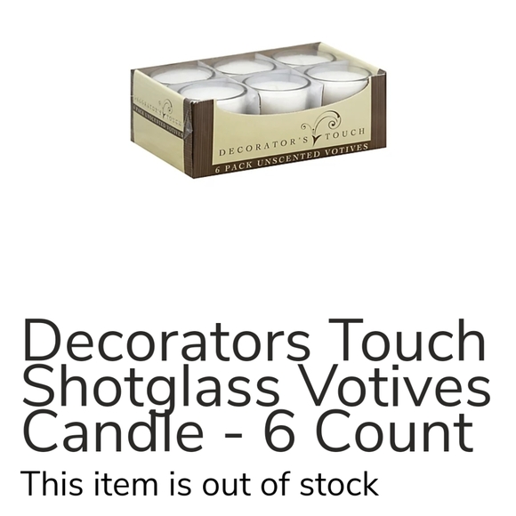 DECORATOR'S TOUCH 6 Pack Unscented Shotglass Votive Candles BNWT 1 LEFT - Picture 7 of 7